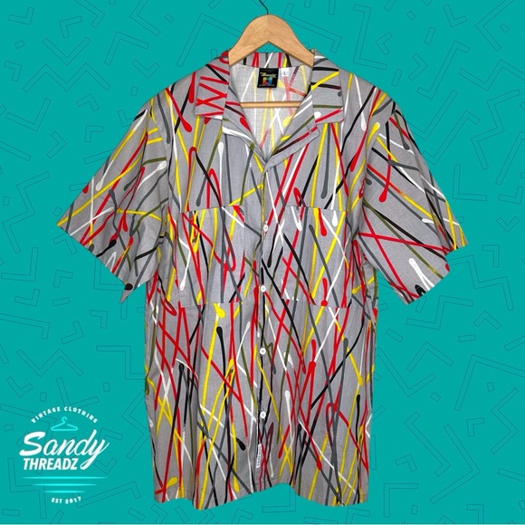 Vintage 80s Breezin Sportswear Camp Shirt - Picture 3 of 7